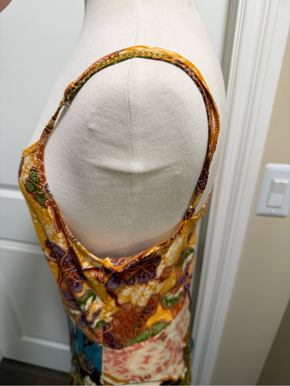Bohemian Patchwork Floral Maxi Dress in Multicolor - Picture 5 of 14